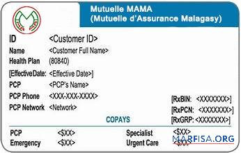 Realistic Madagascar health insurance card template